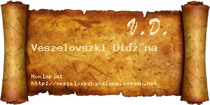 Veszelovszki Diána névjegykártya